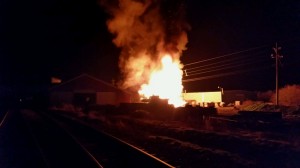 Les Miller of Riga  took this photo of the fertilizer fire from about 200 yards away.