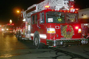 The Blissfield Township ladder truck was among emergency vehicles decked out for the Blissfield Parade of Lights. Copyright 2015, River Raisin Publications, Inc. All rights reserved.